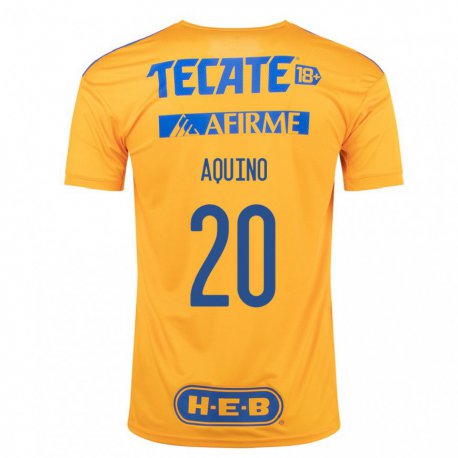 Kandiny Hombre Camiseta Javier Aquino #20 Abejorro Amarillo 1ª Equipación 2022/23 La Camisa Chile