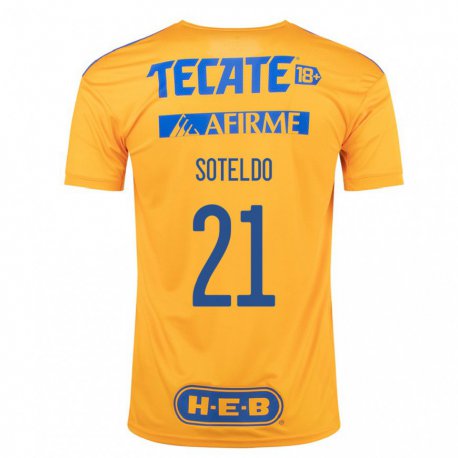 Kandiny Hombre Camiseta Yeferson Soteldo #21 Abejorro Amarillo 1ª Equipación 2022/23 La Camisa Chile