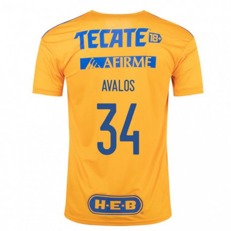Kandiny Hombre Camiseta Erick Avalos #34 Abejorro Amarillo 1ª Equipación 2022/23 La Camisa Chile