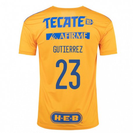 Kandiny Hombre Camiseta Jana Gutierrez #23 Abejorro Amarillo 1ª Equipación 2022/23 La Camisa Chile