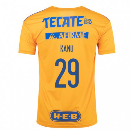 Kandiny Hombre Camiseta Uchenna Kanu #29 Abejorro Amarillo 1ª Equipación 2022/23 La Camisa Chile