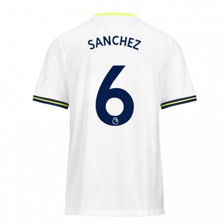 Kandiny Hombre Camiseta Davinson Sánchez #6 Blanco Verde 1ª Equipación 2022/23 La Camisa Chile
