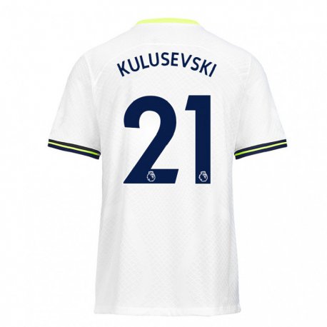 Kandiny Hombre Camiseta Dejan Kulusevski #21 Blanco Verde 1ª Equipación 2022/23 La Camisa Chile
