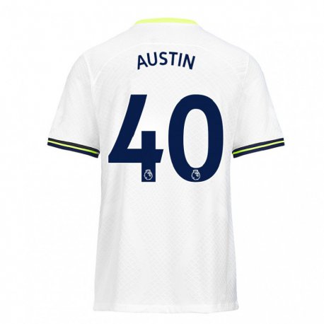 Kandiny Hombre Camiseta Brandon Austin #40 Blanco Verde 1ª Equipación 2022/23 La Camisa Chile