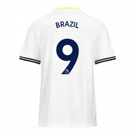 Kandiny Hombre Camiseta Ellie Brazil #9 Blanco Verde 1ª Equipación 2022/23 La Camisa Chile