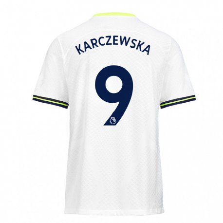 Kandiny Hombre Camiseta Nikola Karczewska #9 Blanco Verde 1ª Equipación 2022/23 La Camisa Chile