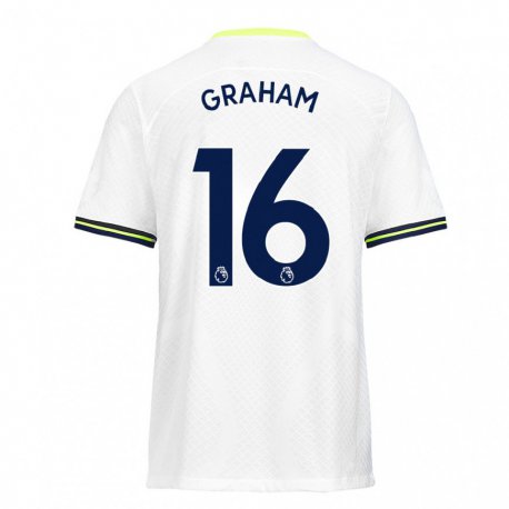 Kandiny Hombre Camiseta Kit Graham #16 Blanco Verde 1ª Equipación 2022/23 La Camisa Chile