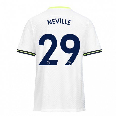 Kandiny Hombre Camiseta Ashleigh Neville #29 Blanco Verde 1ª Equipación 2022/23 La Camisa Chile