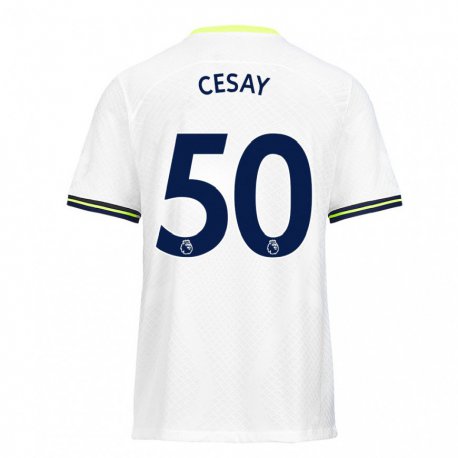 Kandiny Hombre Camiseta Kallum Cesay #50 Blanco Verde 1ª Equipación 2022/23 La Camisa Chile