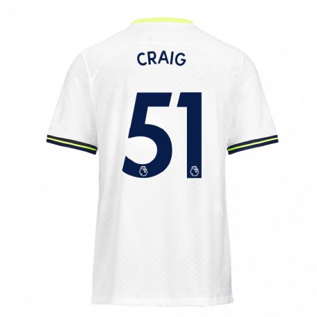 Kandiny Hombre Camiseta Matthew Craig #51 Blanco Verde 1ª Equipación 2022/23 La Camisa Chile