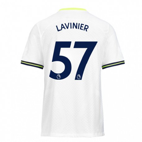 Kandiny Hombre Camiseta Marcel Lavinier #57 Blanco Verde 1ª Equipación 2022/23 La Camisa Chile
