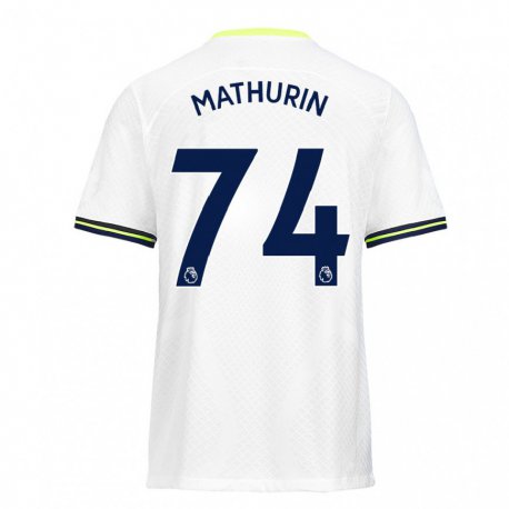 Kandiny Hombre Camiseta Roshaun Mathurin #74 Blanco Verde 1ª Equipación 2022/23 La Camisa Chile