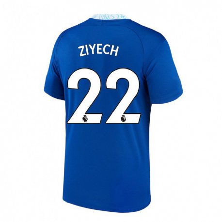 Kandiny Hombre Camiseta Hakim Ziyech #22 Azul Oscuro 1ª Equipación 2022/23 La Camisa Chile