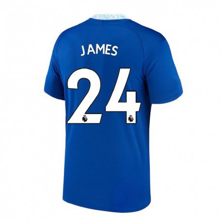 Kandiny Hombre Camiseta Reece James #24 Azul Oscuro 1ª Equipación 2022/23 La Camisa Chile
