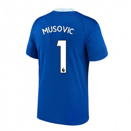 Kandiny Hombre Camiseta Zecira Musovic #1 Azul Oscuro 1ª Equipación 2022/23 La Camisa Chile
