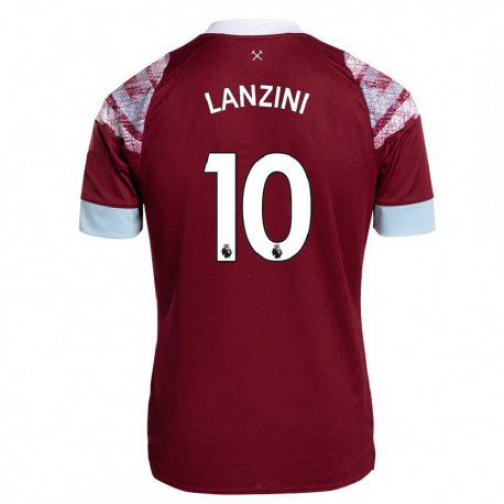 Kandiny Hombre Camiseta Manuel Lanzini #10 Burdeos 1ª Equipación 2022/23 La Camisa Chile