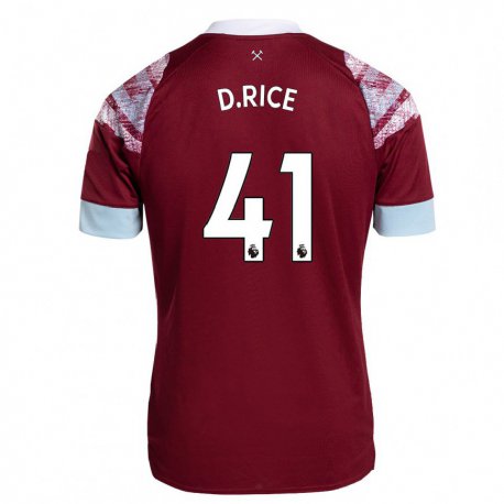 Kandiny Hombre Camiseta Declan Rice #41 Burdeos 1ª Equipación 2022/23 La Camisa Chile