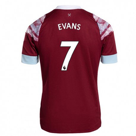 Kandiny Hombre Camiseta Lisa Evans #7 Burdeos 1ª Equipación 2022/23 La Camisa Chile