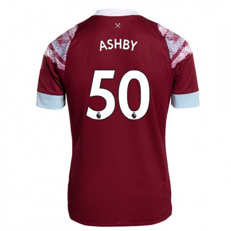 Kandiny Hombre Camiseta Harrison Ashby #50 Burdeos 1ª Equipación 2022/23 La Camisa Chile