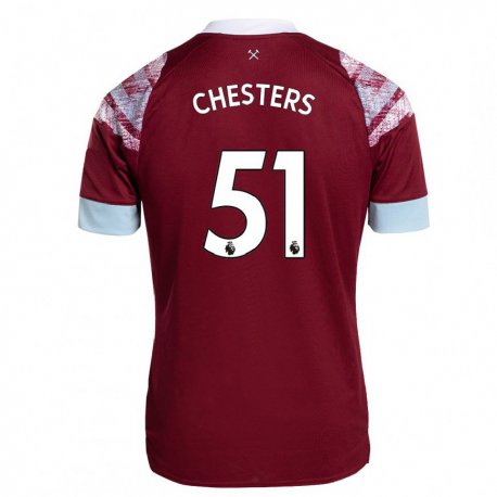 Kandiny Hombre Camiseta Daniel Chesters #51 Burdeos 1ª Equipación 2022/23 La Camisa Chile