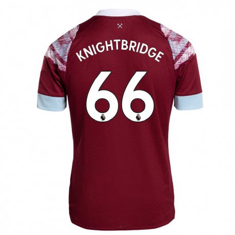 Kandiny Hombre Camiseta Jacob Knightbridge #66 Burdeos 1ª Equipación 2022/23 La Camisa Chile