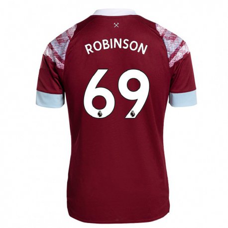 Kandiny Hombre Camiseta Junior Robinson #69 Burdeos 1ª Equipación 2022/23 La Camisa Chile