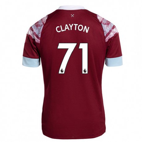 Kandiny Hombre Camiseta Regan Clayton #71 Burdeos 1ª Equipación 2022/23 La Camisa Chile
