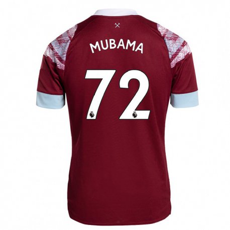 Kandiny Hombre Camiseta Divin Mubama #72 Burdeos 1ª Equipación 2022/23 La Camisa Chile