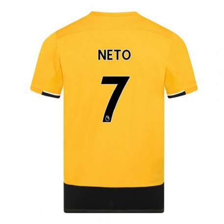 Kandiny Hombre Camiseta Pedro Neto #7 Amarillo Negro 1ª Equipación 2022/23 La Camisa Chile