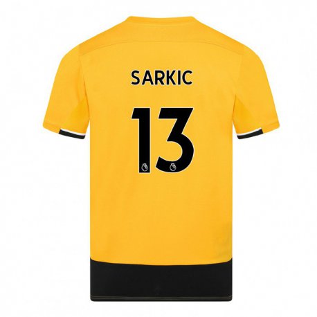 Kandiny Hombre Camiseta Matija Sarkic #13 Amarillo Negro 1ª Equipación 2022/23 La Camisa Chile