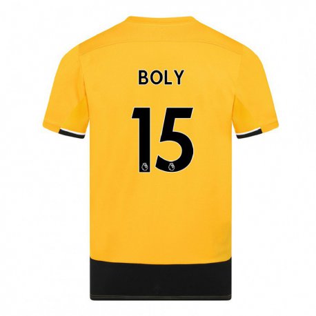 Kandiny Hombre Camiseta Willy Boly #15 Amarillo Negro 1ª Equipación 2022/23 La Camisa Chile
