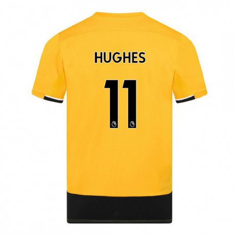 Kandiny Hombre Camiseta Amber Hughes #11 Amarillo Negro 1ª Equipación 2022/23 La Camisa Chile