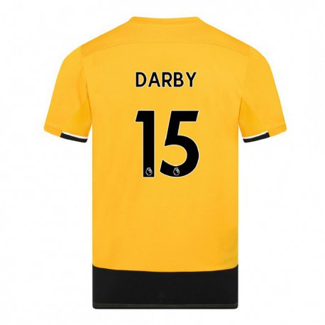 Kandiny Hombre Camiseta Kelly Darby #15 Amarillo Negro 1ª Equipación 2022/23 La Camisa Chile