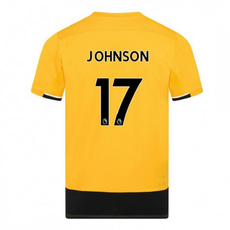 Kandiny Hombre Camiseta Katie Johnson #17 Amarillo Negro 1ª Equipación 2022/23 La Camisa Chile