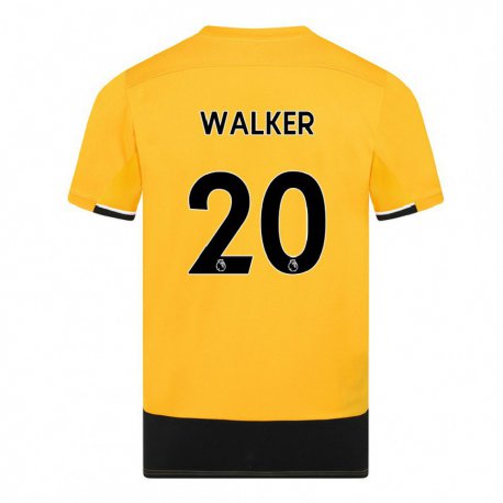 Kandiny Hombre Camiseta Lowri Walker #20 Amarillo Negro 1ª Equipación 2022/23 La Camisa Chile