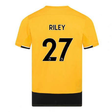Kandiny Hombre Camiseta Lauren Riley #27 Amarillo Negro 1ª Equipación 2022/23 La Camisa Chile