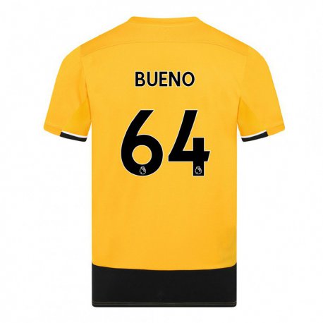 Kandiny Hombre Camiseta Hugo Bueno #64 Amarillo Negro 1ª Equipación 2022/23 La Camisa Chile