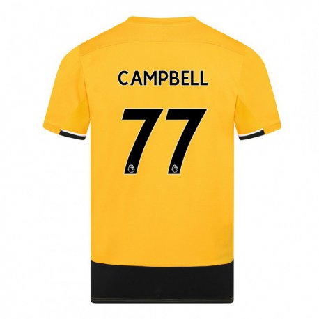 Kandiny Hombre Camiseta Chem Campbell #77 Amarillo Negro 1ª Equipación 2022/23 La Camisa Chile