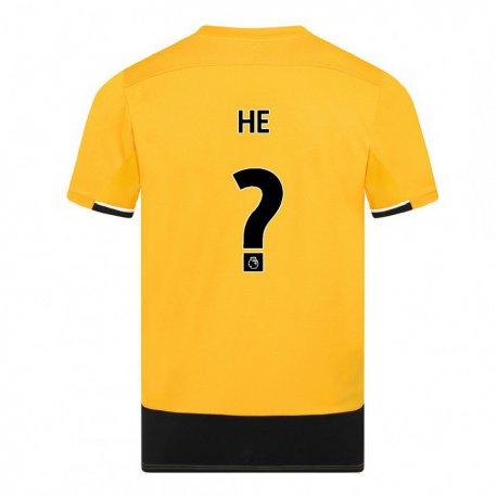 Kandiny Hombre Camiseta Dongda He #0 Amarillo Negro 1ª Equipación 2022/23 La Camisa Chile