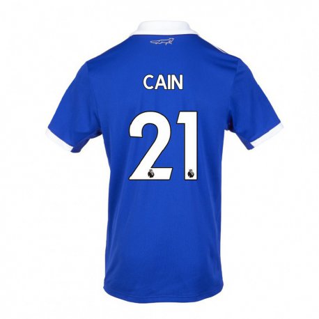 Kandiny Hombre Camiseta Hannah Cain #21 Azul Blanco 1ª Equipación 2022/23 La Camisa Chile