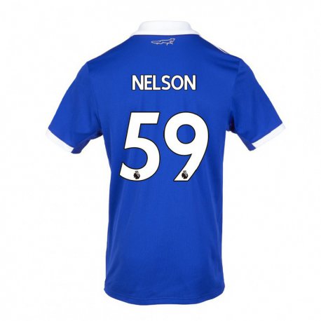 Kandiny Hombre Camiseta Ronny Nelson #59 Azul Blanco 1ª Equipación 2022/23 La Camisa Chile