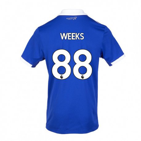 Kandiny Hombre Camiseta Tyler Weeks #88 Azul Blanco 1ª Equipación 2022/23 La Camisa Chile