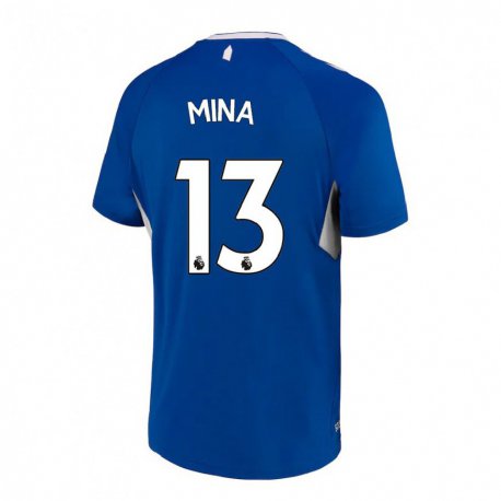 Kandiny Hombre Camiseta Yerry Mina #13 Azul Oscuro Blanco 1ª Equipación 2022/23 La Camisa Chile