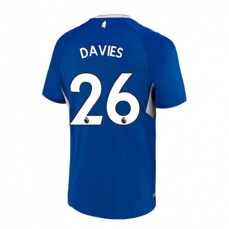 Kandiny Hombre Camiseta Tom Davies #26 Azul Oscuro Blanco 1ª Equipación 2022/23 La Camisa Chile