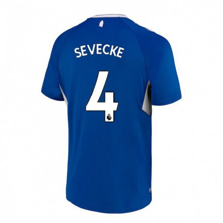 Kandiny Hombre Camiseta Rikke Sevecke #4 Azul Oscuro Blanco 1ª Equipación 2022/23 La Camisa Chile