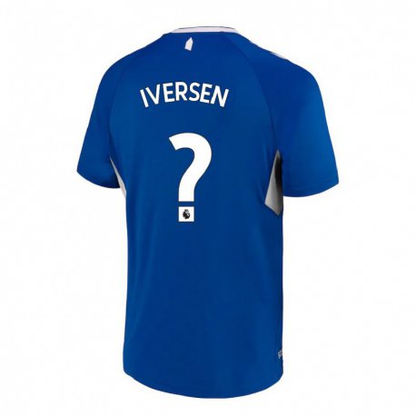 Kandiny Hombre Camiseta Einar Iversen #0 Azul Oscuro Blanco 1ª Equipación 2022/23 La Camisa Chile