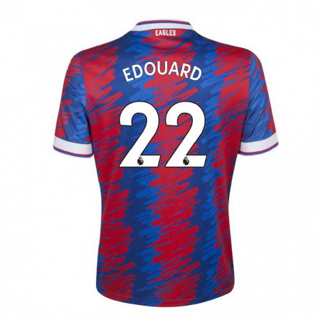 Kandiny Hombre Camiseta Odsonne Edouard #22 Rojo Azul 1ª Equipación 2022/23 La Camisa Chile