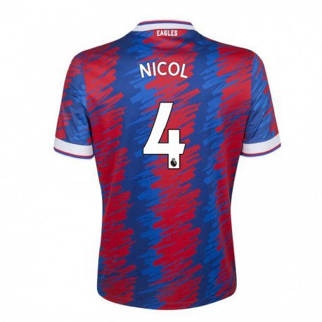 Kandiny Hombre Camiseta Leigh Nicol #4 Rojo Azul 1ª Equipación 2022/23 La Camisa Chile