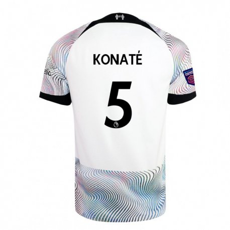 Kandiny Hombre Camiseta Ibrahima Konate #5 Blanco Colorido 2ª Equipación 2022/23 La Camisa Chile