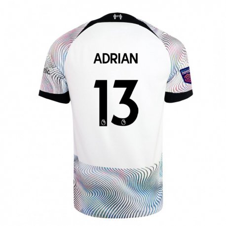 Kandiny Hombre Camiseta Adrian #13 Blanco Colorido 2ª Equipación 2022/23 La Camisa Chile